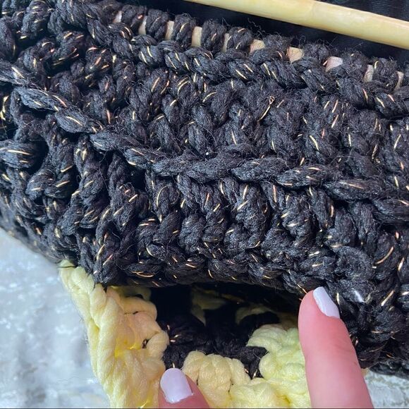 Vintage Crochet Carpet Handbag  - Picture 5 of 9
